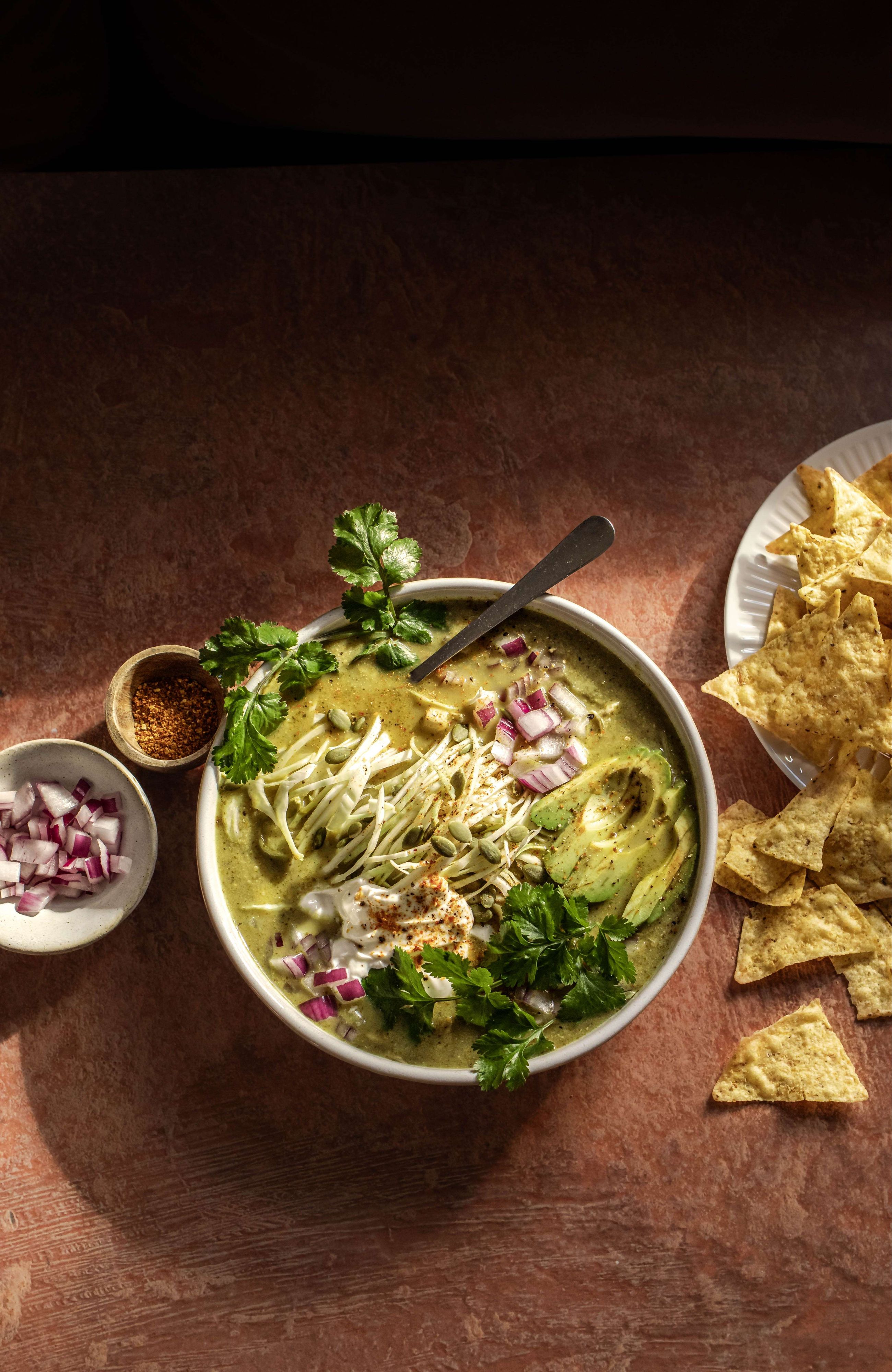 Chicken Tomatillo Soup (Green Pozole without Hominy) The Maker Makes